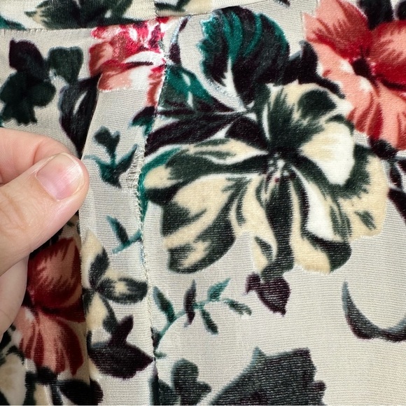 The Kooples Nude Silk Blend Moody Boho Velvet Floral Kimono One Size - Picture 12 of 14